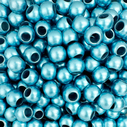 300 Bulk Turquoise Matte Metallic Acrylic Beads 12mm Diameter with 5.7mm Large Hole