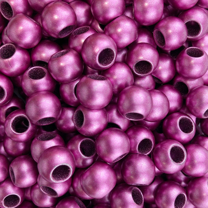 300 Bulk Pink Matte Metallic Acrylic Beads 12mm Diameter with 5.7mm Large Hole