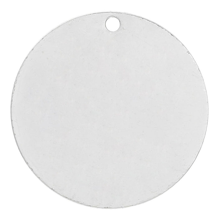 10 Silver Plated Copper Round Circle Stamping Blank Tags for Metal Stamping 30 mm Diameter