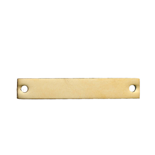 5 Count Gold Plated Rectangle Bar Metal Stamping Blank Tag with Two Holes 38mm x 6mm