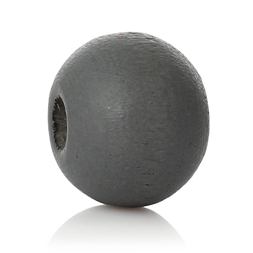 1,000 Painted Gray Wood Beads 8mm with 2mm Hole