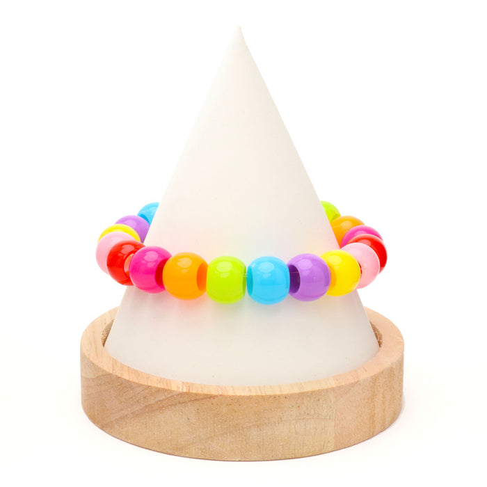 300 Bright Color Assortment Glossy Acrylic Large Hole Beads 10mm x 12mm with Big 5.7mm Wide Hole