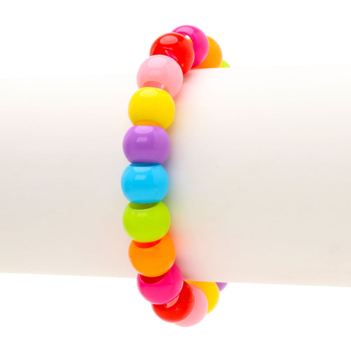 300 Bright Color Assortment Glossy Acrylic Large Hole Beads 10mm x 12mm with Big 5.7mm Wide Hole