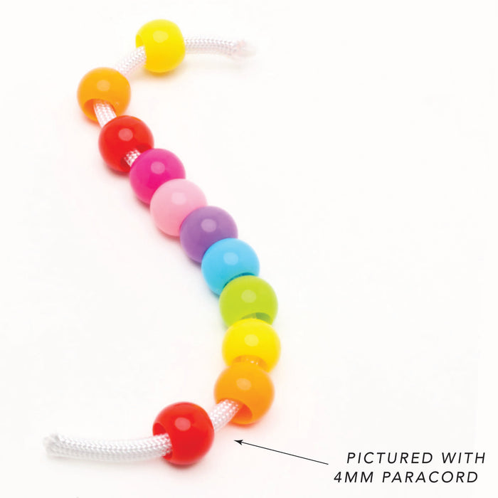 300 Bright Color Assortment Glossy Acrylic Large Hole Beads 10mm x 12mm with Big 5.7mm Wide Hole