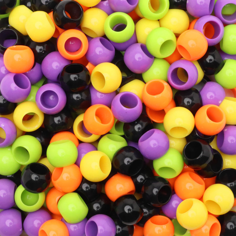 300 Halloween Multicolor Acrylic Large Hole Beads 12mm with 5.7mm Hole