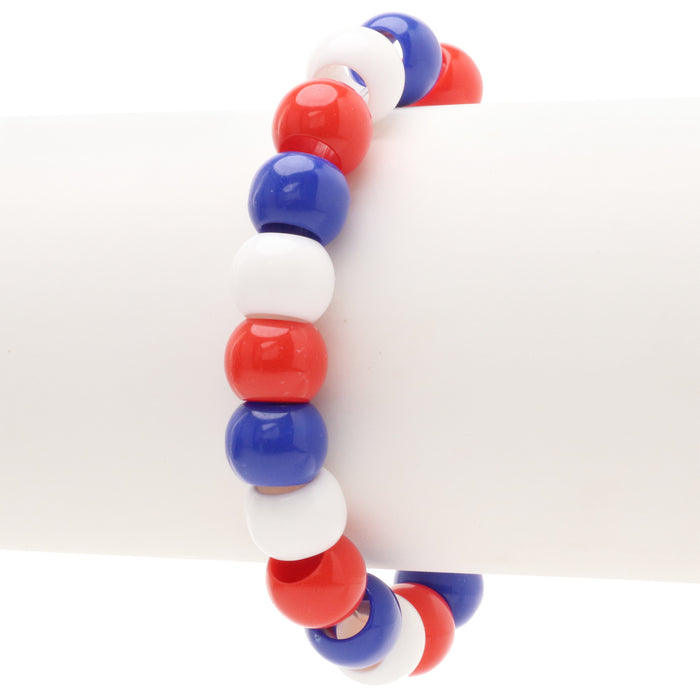 300 Americana Multicolor Acrylic Large Hole Beads 12mm with 5.7mm Hole