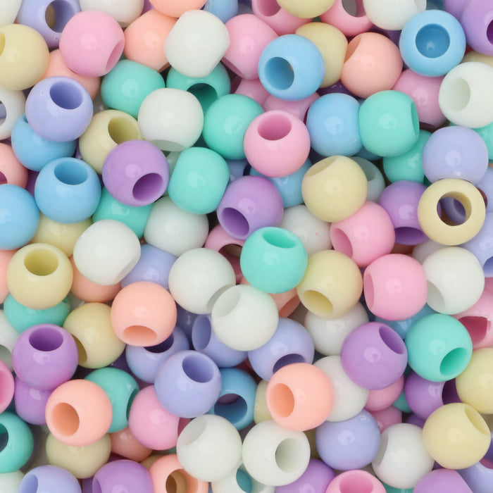 Acrylic Large Hole Beads in 12mm and 10mm Sizes