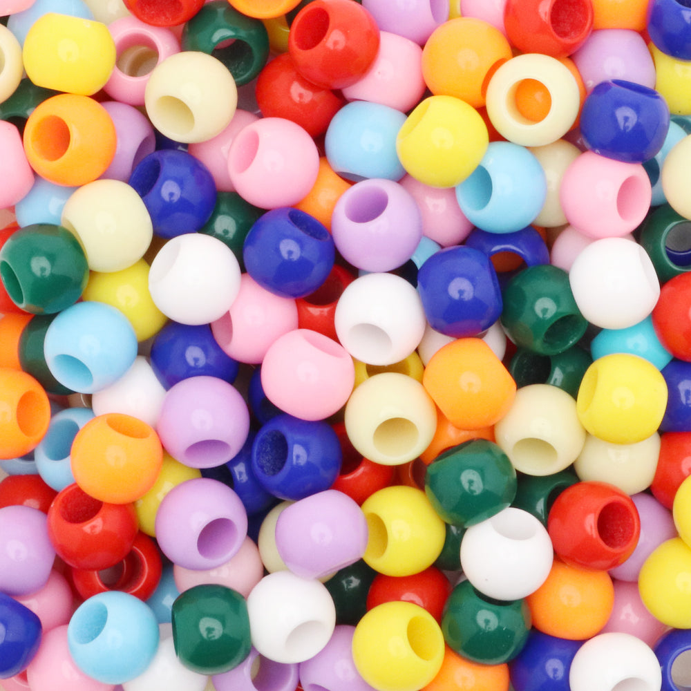 300 Primary Multicolor Acrylic Large Hole Beads 12mm with 5.7mm Hole