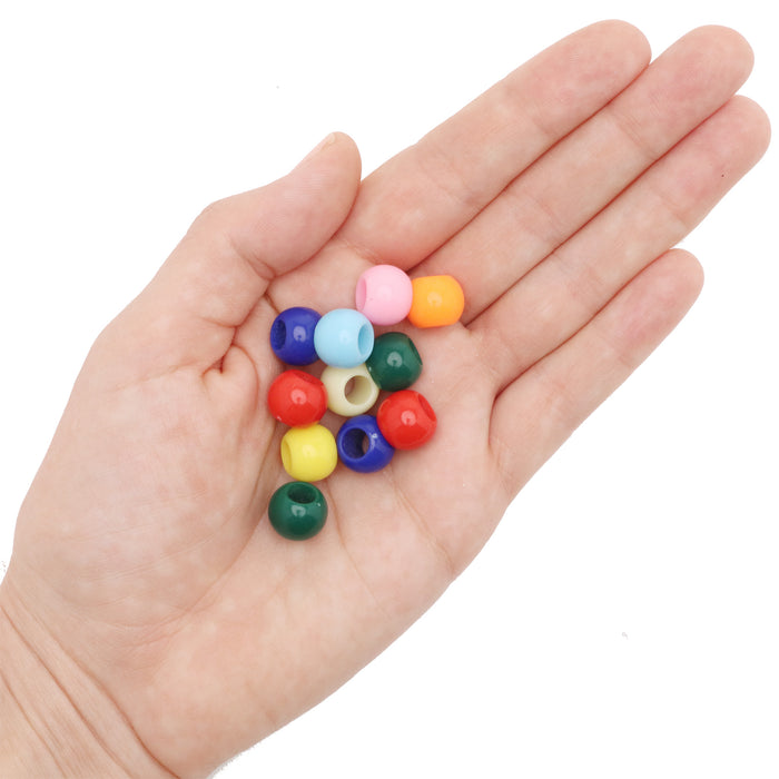 300 Primary Multicolor Acrylic Large Hole Beads 12mm with 5.7mm Hole