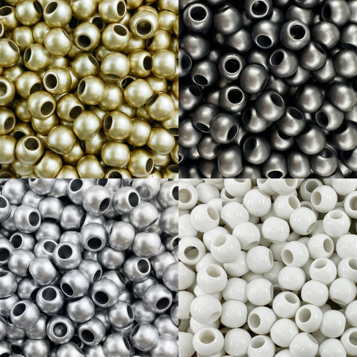 Acrylic Large Hole Beads in 12mm and 10mm Sizes