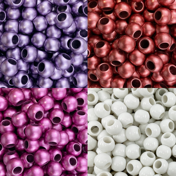 Acrylic Large Hole Beads in 12mm and 10mm Sizes