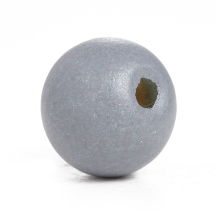 600 Grey Round Wood Beads Bulk 10mm x 9mm with 3mm Hole