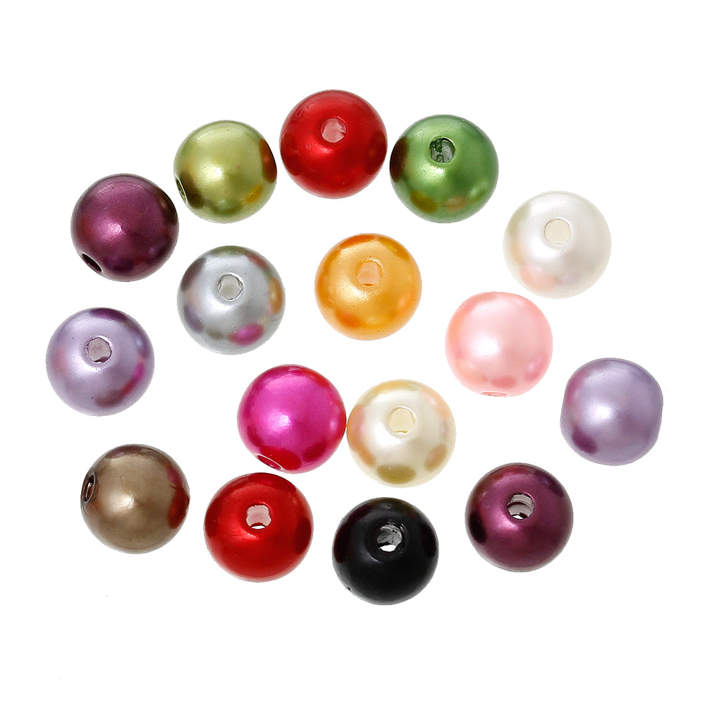 600 Round Acrylic Beads in Assorted Pastel Colors 8mm with 1.5mm Hole