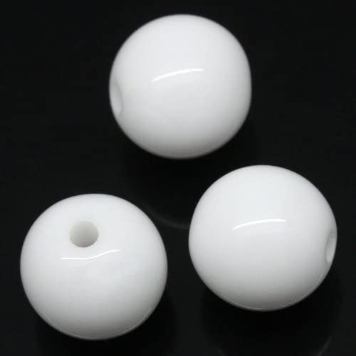 400 Round White Acrylic Beads 10mm Diameter with 1.8mm Hole