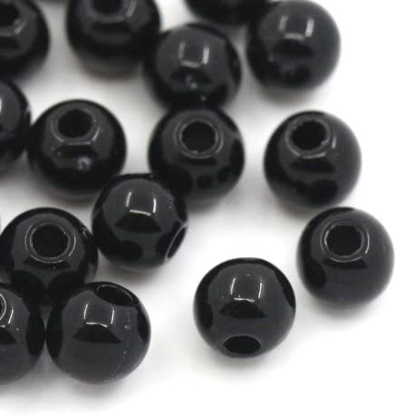 4,000 Round Black Acrylic Beads 4mm Diameter with 1mm Hole