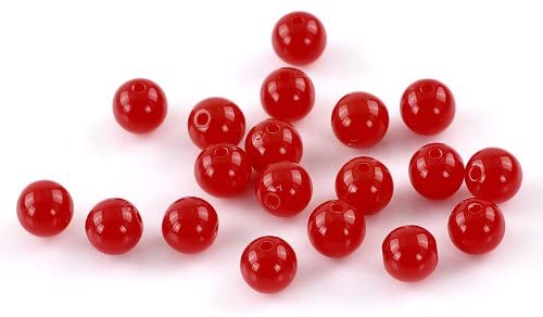 900 Round Red Acrylic Beads 8mm Diameter with 1.5mm Hole