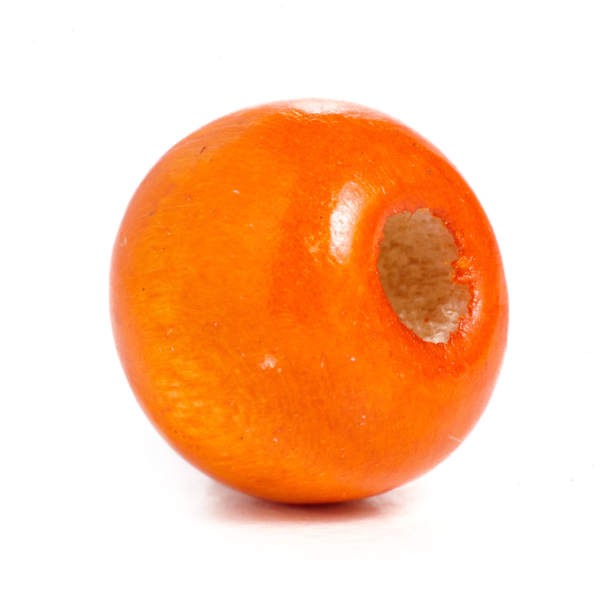 600 Orange Round Wood Beads Bulk 10mm x 9mm with 3mm Hole — Craft ...
