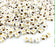 500 White and Gold Acrylic Letter Beads Vowels Only 6mm with 3.4mm Hole