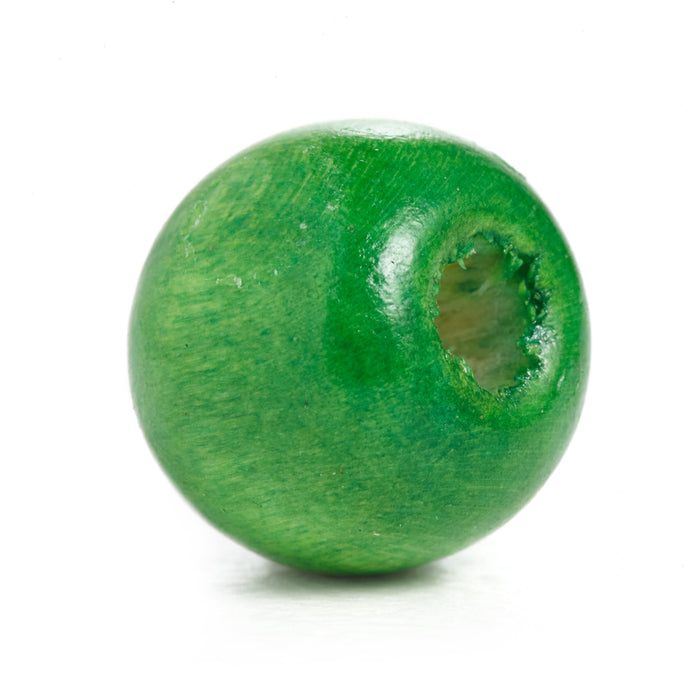 600 Green Round Wood Beads Bulk 10mm x 9mm with 3mm Hole