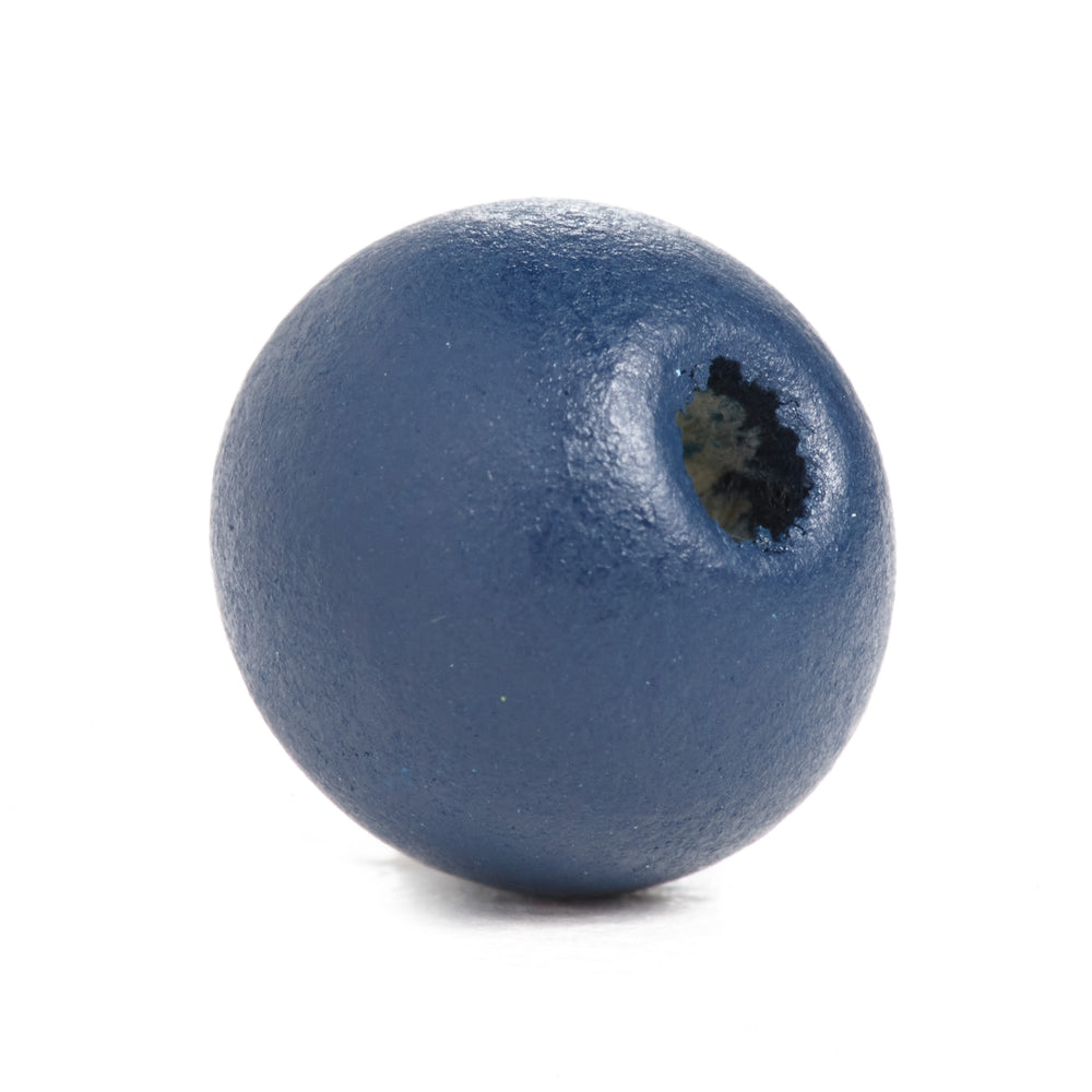 600 Navy Round Wood Beads Bulk 10mm x 9mm with 3mm Hole