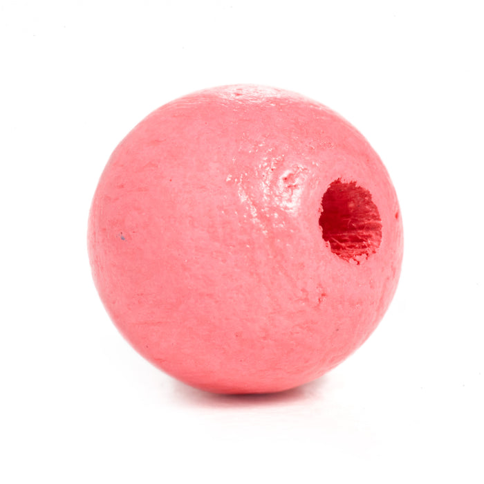 600 Dark Pastel Pink Round Wood Beads Bulk 10mm x 9mm with 2.5mm Hole
