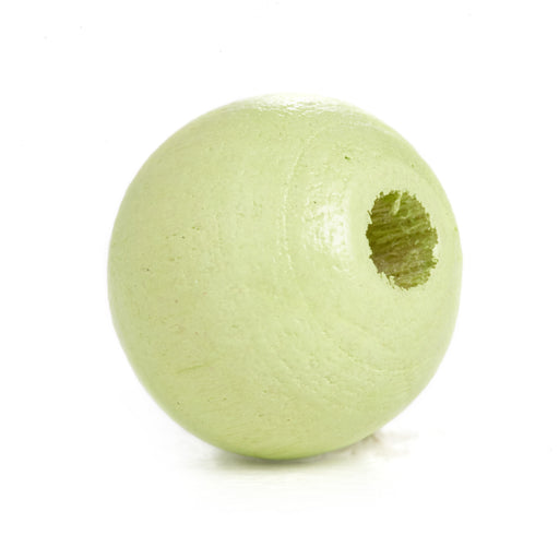 600 Pastel Green Round Wood Beads Bulk 10mm with 2.5mm Hole