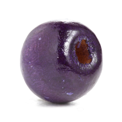 600 Purple Round Wood Beads Bulk 10mm x 9mm with 3mm Hole