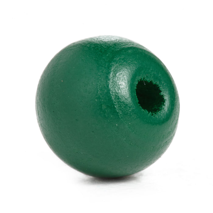 500 Forest Green Round Wood Beads Bulk 10mm x 9mm with 3.1mm Hole