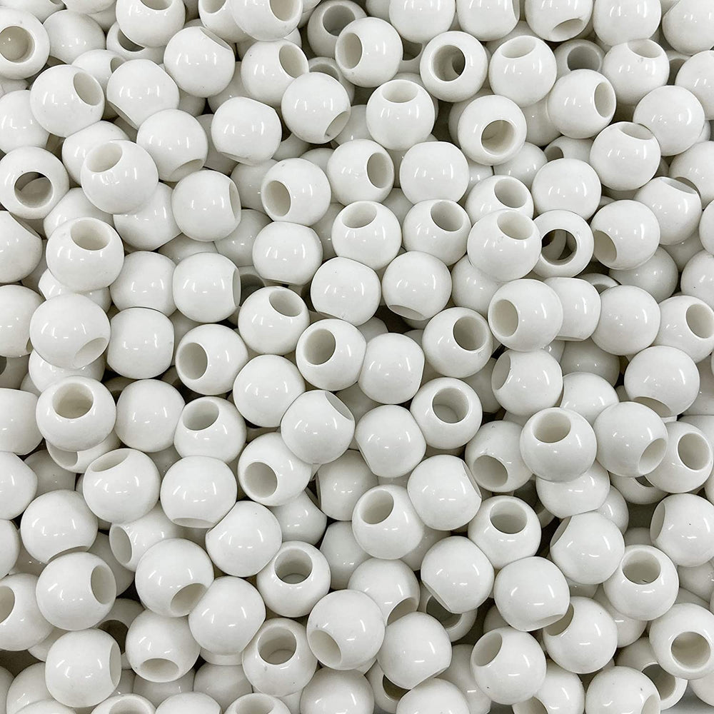 100 Silver Matte Metallic Acrylic Beads 12mm with 5.7mm Large European Hole