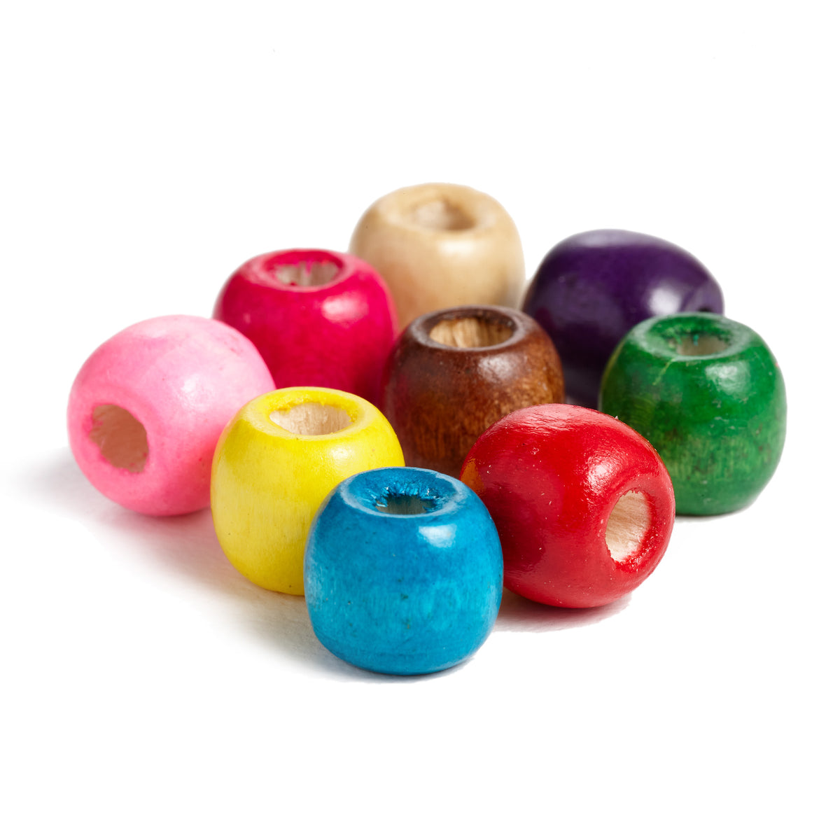 6 30mm Mixed Color Wood Barrel Beads Wooden Tube Beads Large Hole Macr –  Smileyboy Beads