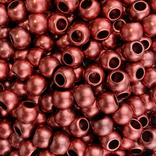 400 Bulk Red Matte Metallic Acrylic Beads 10mm with 4.8mm Large Hole