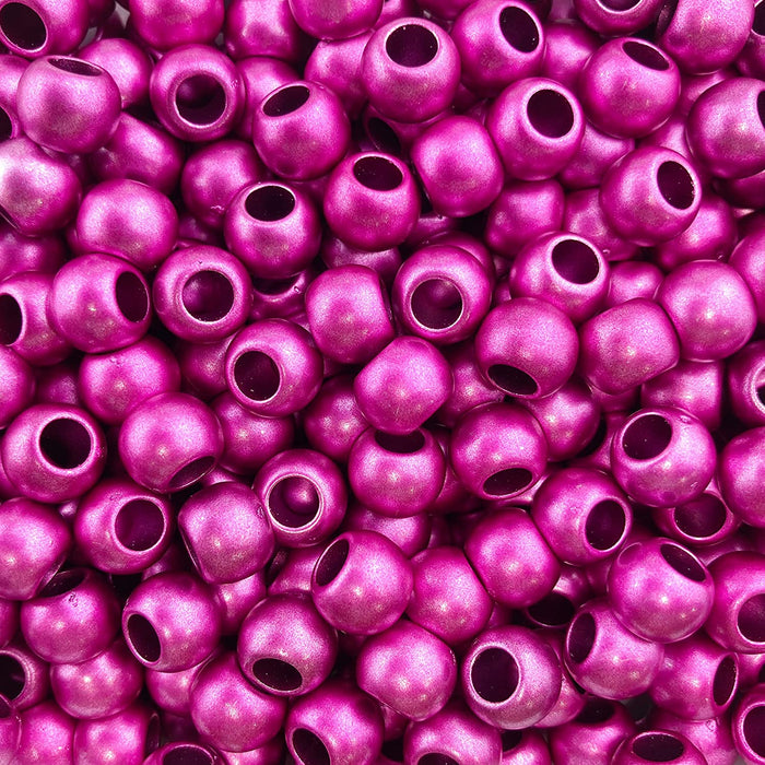 400 Bulk Pink Matte Metallic Acrylic Beads 10mm with 4.8mm Large Hole
