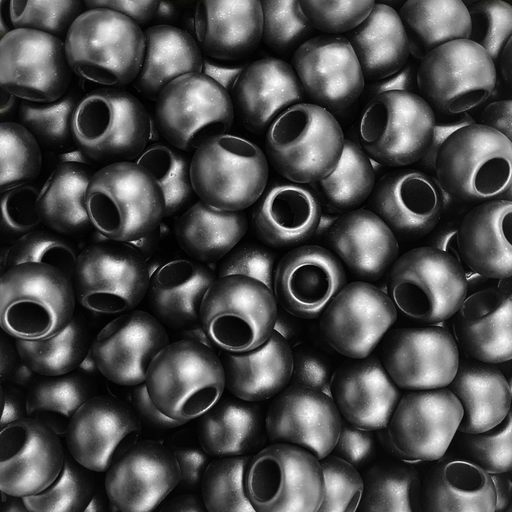 100 Silver Matte Metallic Acrylic Beads 12mm with 5.7mm Large European Hole