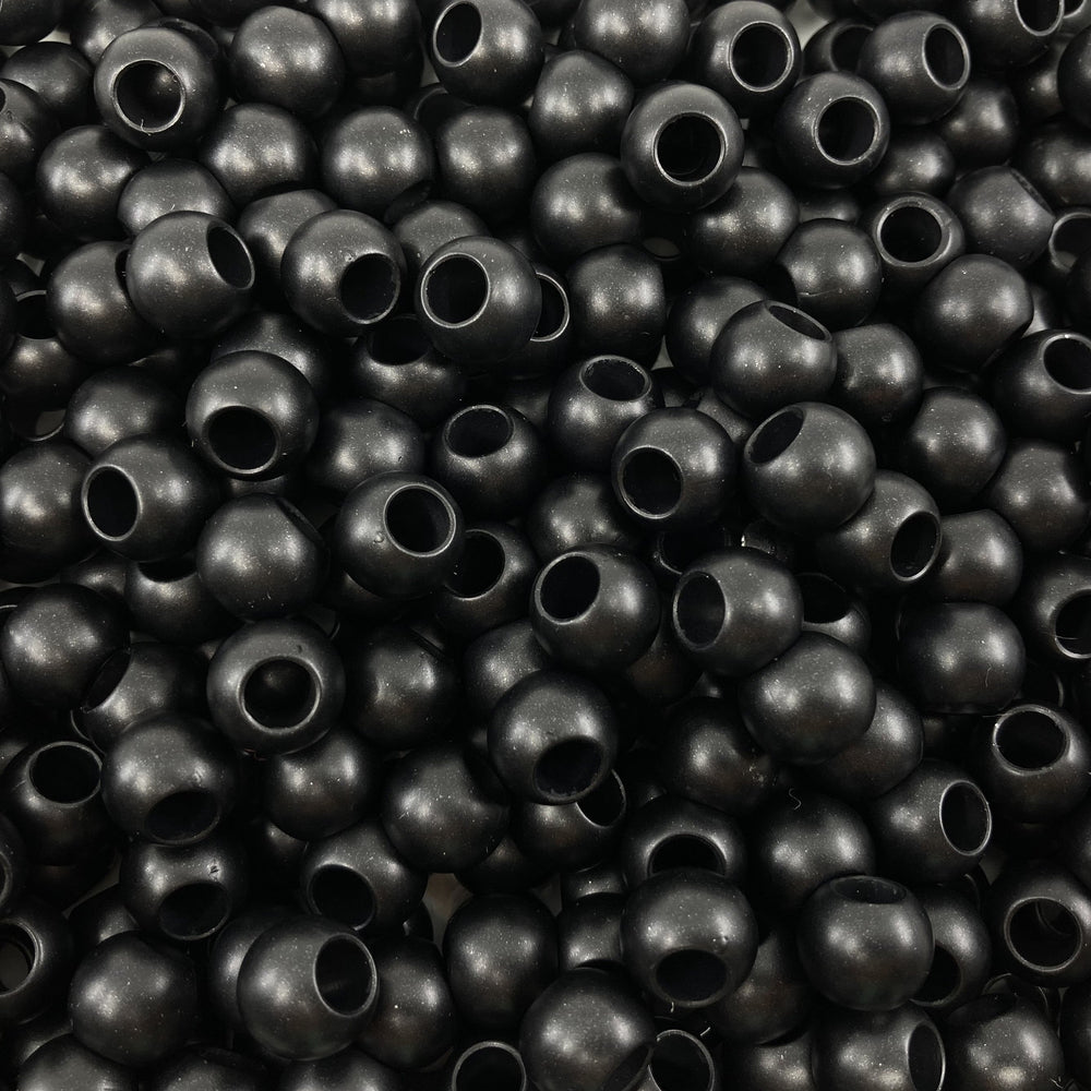 300 Bulk Black Matte Acrylic Beads 12mm Diameter with 5.7mm Large Hole —  Craft Making Shop