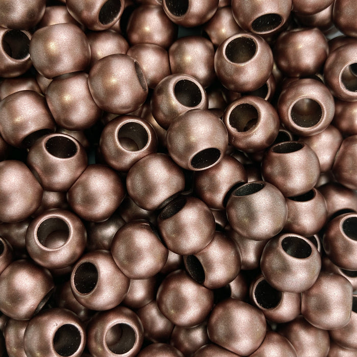 300 Bulk Grey Brown Matte Metallic Acrylic Beads 12mm Diameter with 5.7mm Large Hole