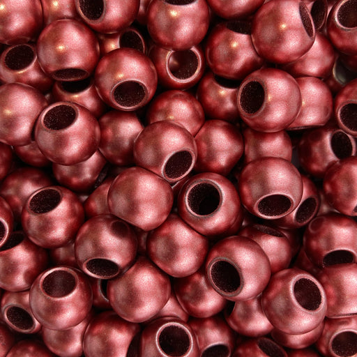 300 Bulk Red Matte Metallic Acrylic Beads 12mm Diameter with 5.7mm Large Hole