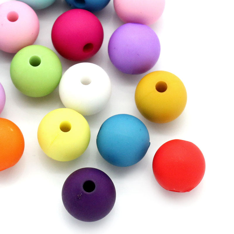 500 Round Assorted Vibrant Pastel Acrylic Beads 10mm with 2mm Hole