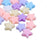 1000 Assorted Pastel Star Acrylic Beads 11mm with 1.6mm Hole