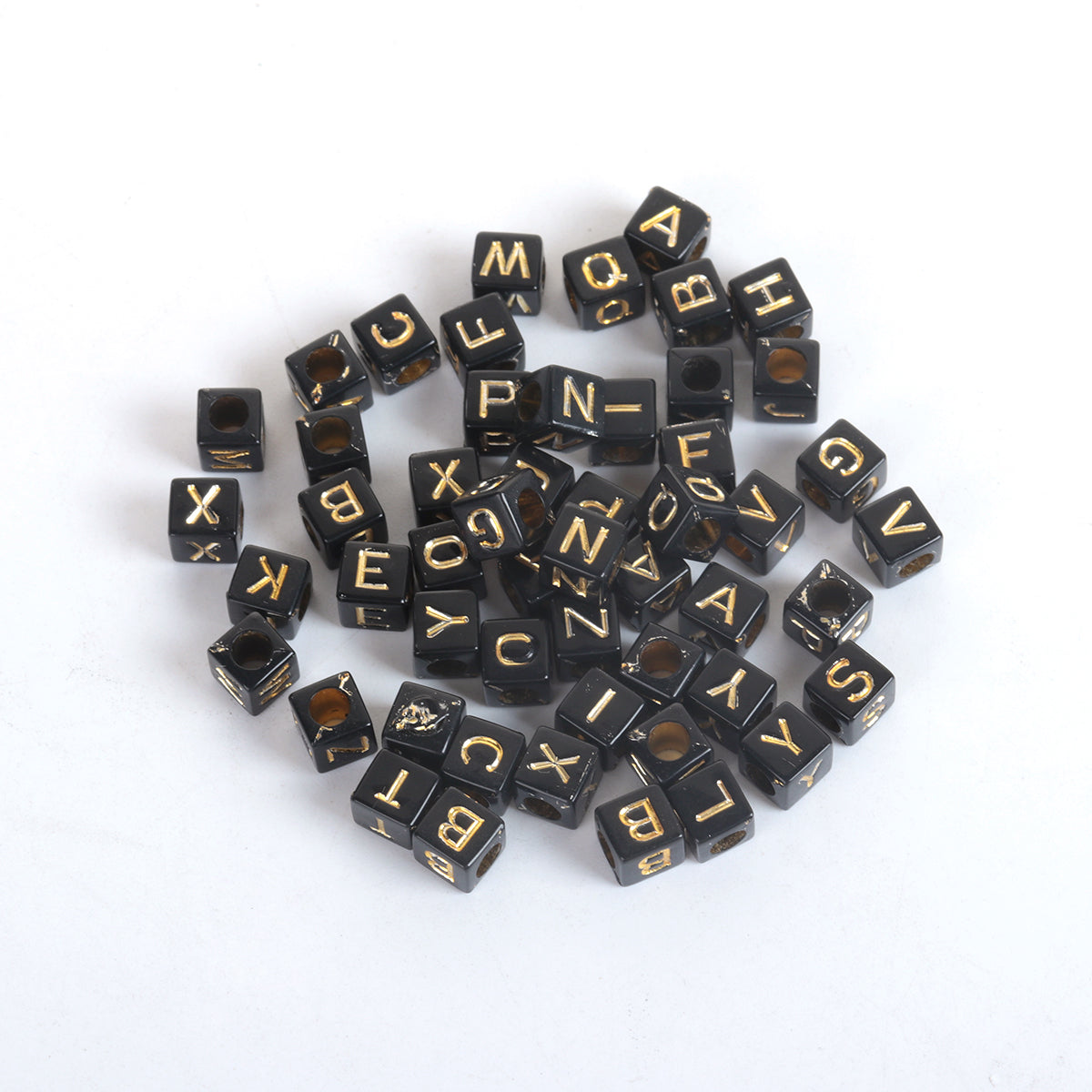 Acrylic Beads Letter Gold 6mm  Beads Single Alphabet Letters