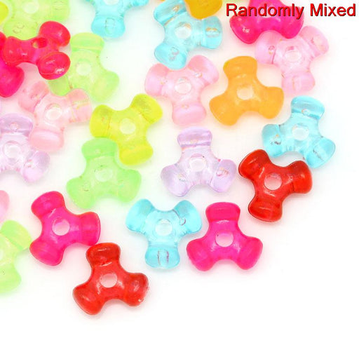 1000 Assorted Pastel Triangle Bone Acrylic Beads 10 x 9mm with 2mm Hole