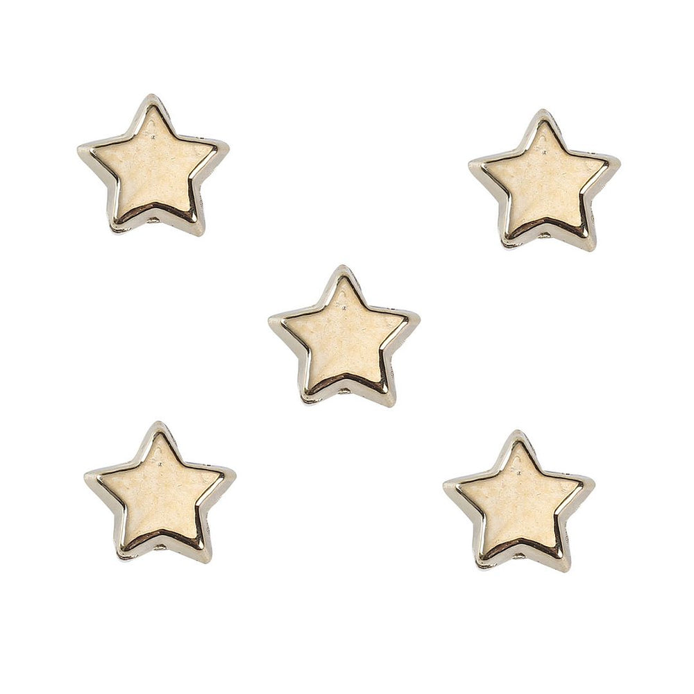 400 Plastic Gold Star Beads 10mm x 9mm with 1.3mm Hole