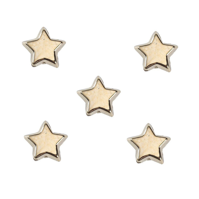 400 Plastic Gold Star Beads 10mm x 9mm with 1.3mm Hole