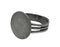 Antiqued Silver Plated Ring Blanks with 16mm Flat Adjustable Ring Base - 12 Ring Blanks Total