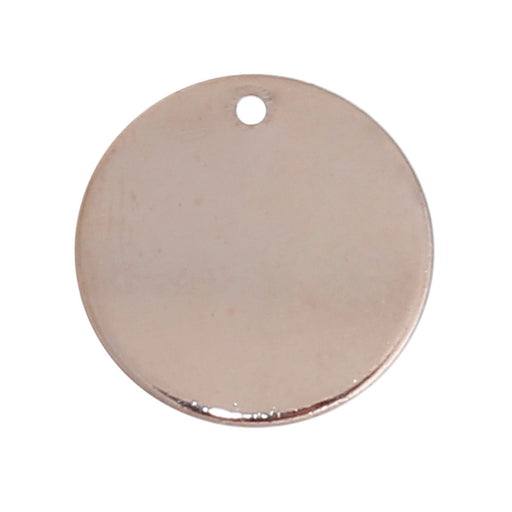 10 Rose Gold Plated Copper Round Circle Stamping Blank Tags for Metal Stamping 15mm or 5/8 Inch Diameter