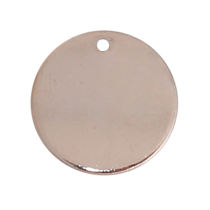 10 Rose Gold Plated Copper Round Circle Stamping Blank Tags for Metal Stamping 15mm or 5/8 Inch Diameter