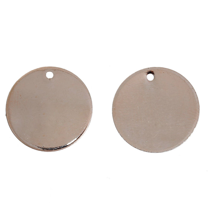 20 Rose Gold Plated Copper Round Metal Stamping Blanks 15mm or 5/8 Inch Diameter