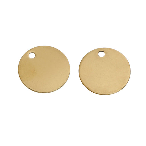 12 Gold Plated Stainless Steel Round Circle Stamping Blank Tags for Metal Stamping 20mm or 6/8 Inch Diameter