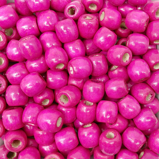150 Pink Barrel Macrame Beads 17mm x 14mm Diameter 8mm Large Hole Wooden Beads