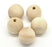 60 Round Unfinished Wood Beads 25mm Diameter 5mm Large Hole