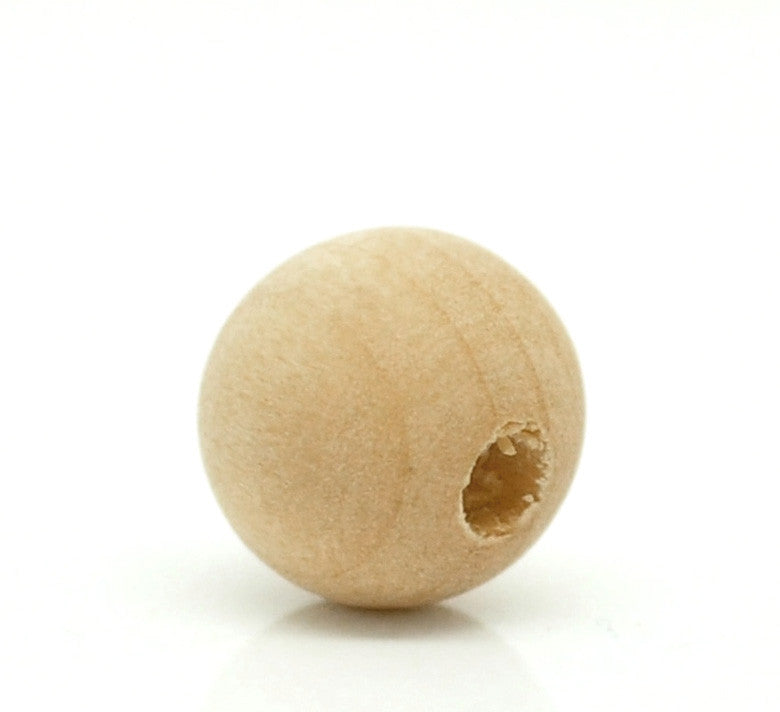300 Round Unfinished Wood Beads Bulk 10mm x 9mm Diameter 2.8mm Large Hole